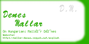 denes mallar business card